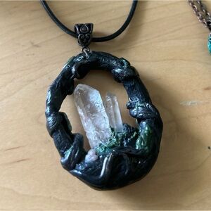 Handmade crystal fairy portal necklace